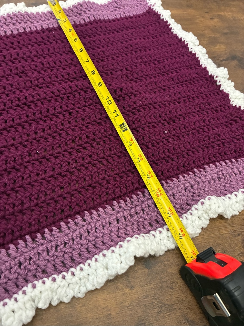 Handmade Crochet Purple Baby/ Doll Blanket - Picture 5 of 6